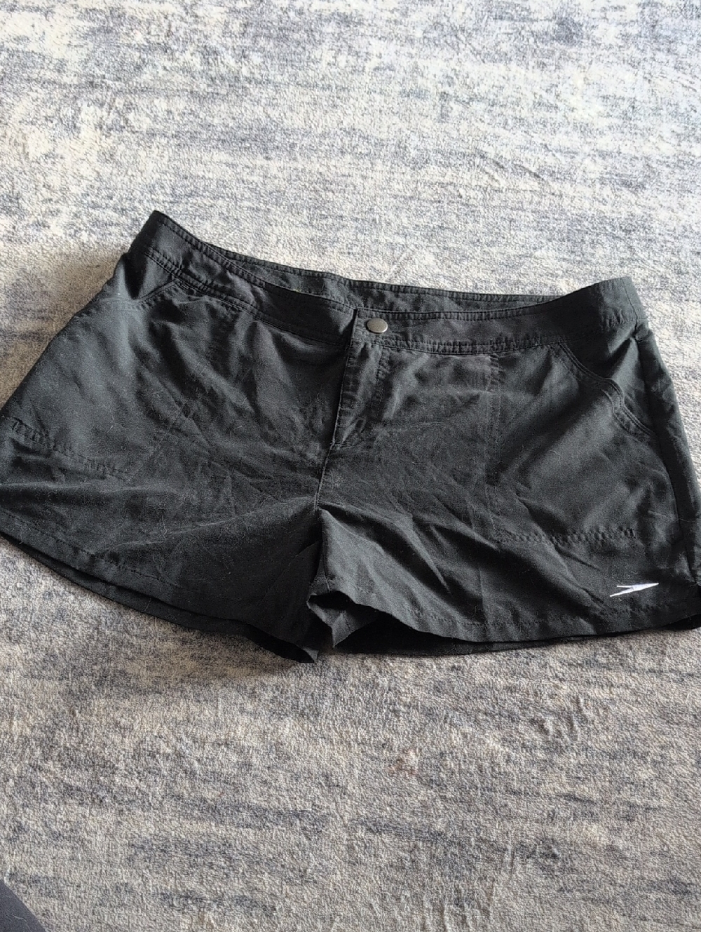 Speedo Black Women’s Athletic Shorts with Reflective Logo
